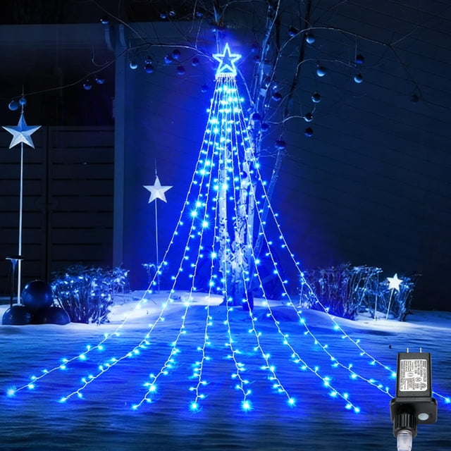 Luces en Cascada de 317 LEDs BlcTec para Decoración Navideña en Azul