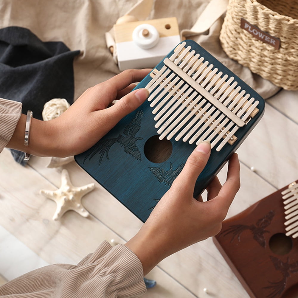 PEPISKY 17 Keys Kalimba African Thumb Finger Piano Wood Kalimba Portable Musical Instrument