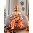 thumbnail image 6 of RUINIXCW Girl Fall Outfits Letter Embroidery Long Sleeve Pullover Plaid Flare Pants, 6 of 7