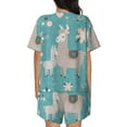 thumbnail image 6 of Sigee Teal Mama Llama for Sleepwear Casual Pjs with Pockets Women's Pajamas Sets Shorts 2 Piece Short Sleeve Lounge Sets X-Large, 6 of 9