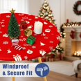 thumbnail image 2 of Round Spandex Christmas Tablecloth, Elastic Fitted Waterproof Tablecloths for 36"-44" Tables, Stretch Washable Picnic Table Cover for Christmas Dinner, Box Snowflake, 2 of 4