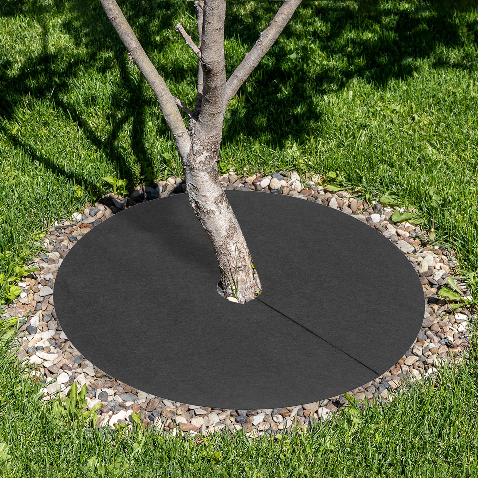 Uxcell 72cm Tree Mulch Ring Nonwoven Tree Protector Mat Plant Cover Black 3 Pack