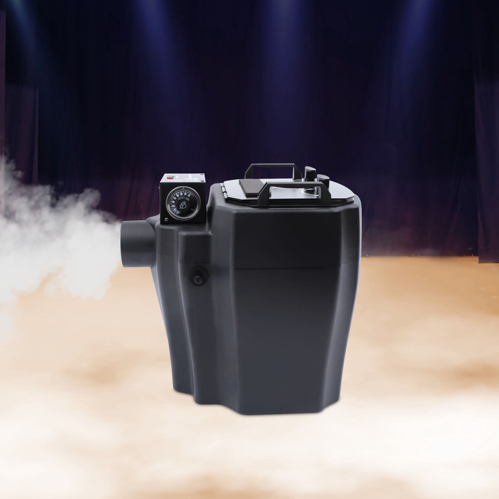 6000W 110V Manual Dry Ice Fog Machine Low Lying Smoke Machine Stage Effect Black 60Hz For Wedding Party