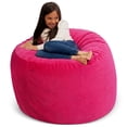 thumbnail image 1 of Ultimate Sack 3000 3-Foot Bean Bag Chair Oversized Foam Lounger, Pink Fur Cover, 1 of 7