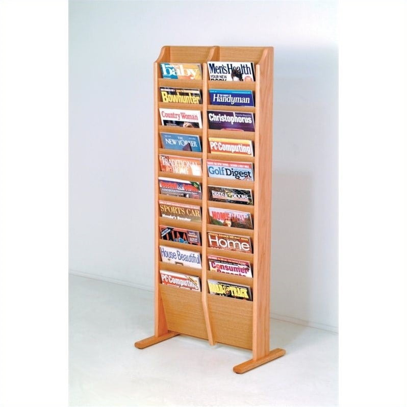 Wooden Mallet 20 Pocket Magazine Rack in Light Oak | Walmart Canada