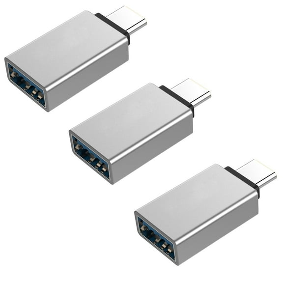 FREEDOMTECH USB C to USB Adapter Type C OTG (3-Pack) USB C Male to USB 3.0 A Female Connector Compatible for MacBook Pro 2019 2018, Samsung Galaxy S10 S9 S8 Note 9 8, LG V40 V30 G6, Google Pixel 2 XL