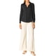 thumbnail image 2 of CAMISAS ELEGANTES PARA MUJER INSPIRADAS CHIC, CON CUELLO PUNTA V Y MANGAS LARGAS, BLUSA DE SATÉN SUAVE, TALLA XS, NEGRO, 2 of 8