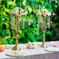 thumbnail image 5 of Nuptio 21.7in/55cm Tall Crystal Gold Wedding Centerpiece Table Vase Decor， Elegant Flower Stand Table Floor Decoration for Birthday Party Event Wedding Reception Bulk 10pcs, 5 of 12