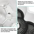 thumbnail image 6 of VECELO Stackable Planters 5 Tier Vertical Gardening Planter, Stackable Garden Tower Indoor Outdoor Pot For Strawberries, Flowers, Herbs, Vegetables With Removable Wheels, Gray, 6 of 11