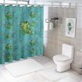 thumbnail image 7 of Orinice  Flamingo Shower Curtain, Exotic Birds Monstera Leaves Aloha Hibiscus Petals Paradise Tropical Bloom, Cloth Fabric Bathroom Decor Set with Hooks,  36x72, 7 of 7