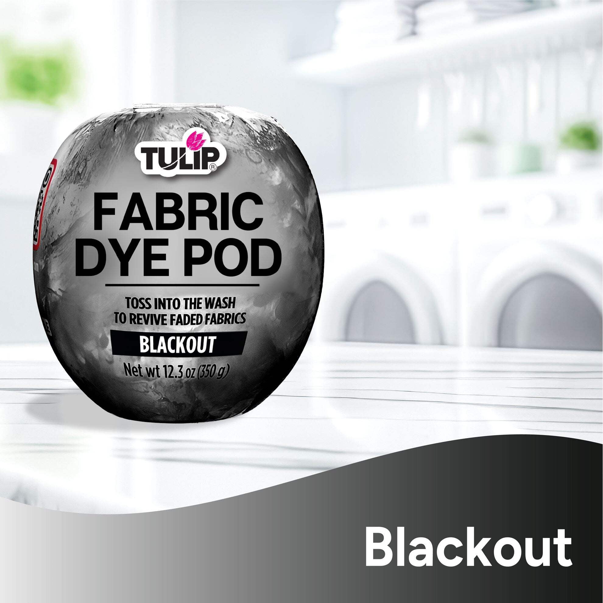 (4 pack) Tulip Fabric Dye Pod Blackout (Black), Dye for Washing Machines