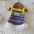 thumbnail image 5 of HQREA Dog Sling Tank Top with Tulle Skirt Colorful Striped Pet T-Shirt Puppy Summer Clothes, 5 of 5