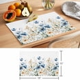 thumbnail image 6 of Blue Flowers Placemats Set of 1, Watercolor Wildflowers Plants Botanical Non-Slip Place Mats Washable Table Mats for Kitchen Dining Table Decorations Indoor/Outdoor, 6 of 9