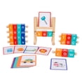 thumbnail image 2 of Bloques de lectura de madera, juegos de ortografía, tarjetas flash que giran letras giratorias, juguetes educativos, juego de juego para perfke juegos de deletreo de palabras, 2 of 9