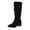 Black, variant on Purcolt Mid-Calf Boots for Womens Vintage Trendy Ruched Pointed Toe Block Heel Booties Comfort Casual Non-Slip Pull-on Western Cowgirl Boots