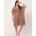thumbnail image 2 of Moomaya Sleepwear, Printed Kaftan For Women, V-Neck Cotton Caftan Sleep Dress, 2 of 8
