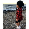 thumbnail image 5 of Children Kids Boys Girls Plaid Shirts Long Sleeve Turn-down Collar Pocket Baby Toddler Autumn Sprint Party Shirts Tops 1-7Y, 5 of 10