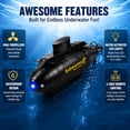 thumbnail image 6 of Mini RC Submarine Boat for Kids, 6CH Remote Control Waterproof Diving Toy with LED Lights for Pools and Bathtubs, 6 of 8