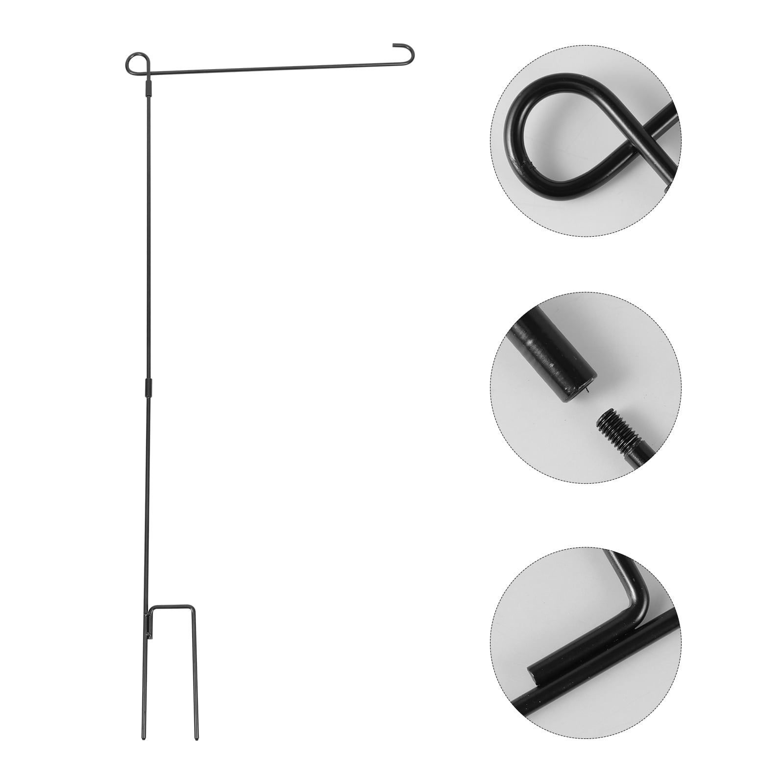 ELAYARD Iron Garden Flag Stand Set Clip, Wind-Resistant Flagpole Holder for Outdoor Yard, Lawn and Patio Display