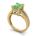 thumbnail image 2 of Solitaire with Accents Engagement Ring for Women - 2.45ct Simulated Green Diamond in 18K Yellow Gold Promise Ring, 2 of 6