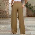 thumbnail image 5 of Wide Leg Palazzo Pants for Women Drawstring Elastic Waist Solid Pants Causal Summer Beach Vacation Pants, S, 5 of 6
