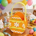 thumbnail image 5 of FVDPWYE Empty Easter Basket Reusable Toddler Portable Toys Organizing Storage Basket Orange, 5 of 8