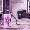 thumbnail image 3 of Purple Dragon 5.5 inch Hair Cutting Scissors Set with Razor, Leather Scissors Case, Barber Hair Cutting Shears Hair Thinning/Texturizing She, 3 of 8