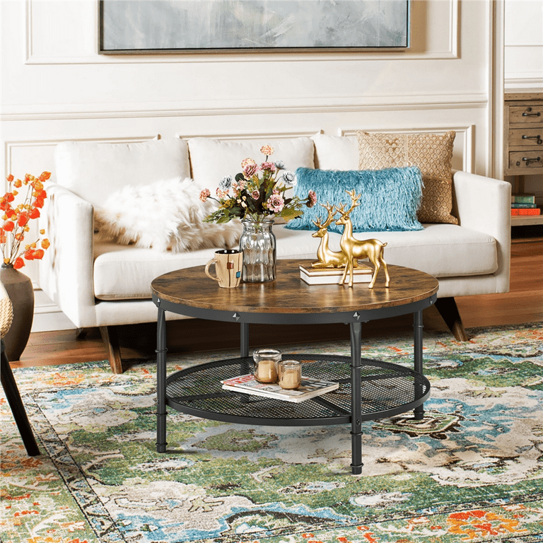 3 piece round 2024 coffee table set