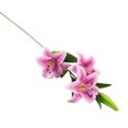 thumbnail image 2 of Visland Artificial Lily Flowers Full Bloom Fake Latex Real Touch Artificial Flower Bouquets with 3 Heads Wedding Party Decor Home Decor, 1PCS, 2 of 6