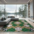 thumbnail image 2 of ODIKA Field Large Interlocking Motif Crossed Bats Stitching Soccer for Dining Room, Under Table, Office, Non-Slip Chair-Friendly Floor, 2 of 7