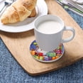 thumbnail image 5 of Watercolor Snowman Christmas Coasters Absorbent Moisture Non-Slip Drink Coaster Ceramic Stone with Cork Base Desktop Protection, 2PCS, 5 of 6