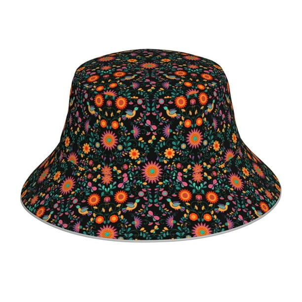 Balery Mexican Flower And Birds Sombreros para el sol para hombre y mujer, sombrero de pescador con UPF 50+