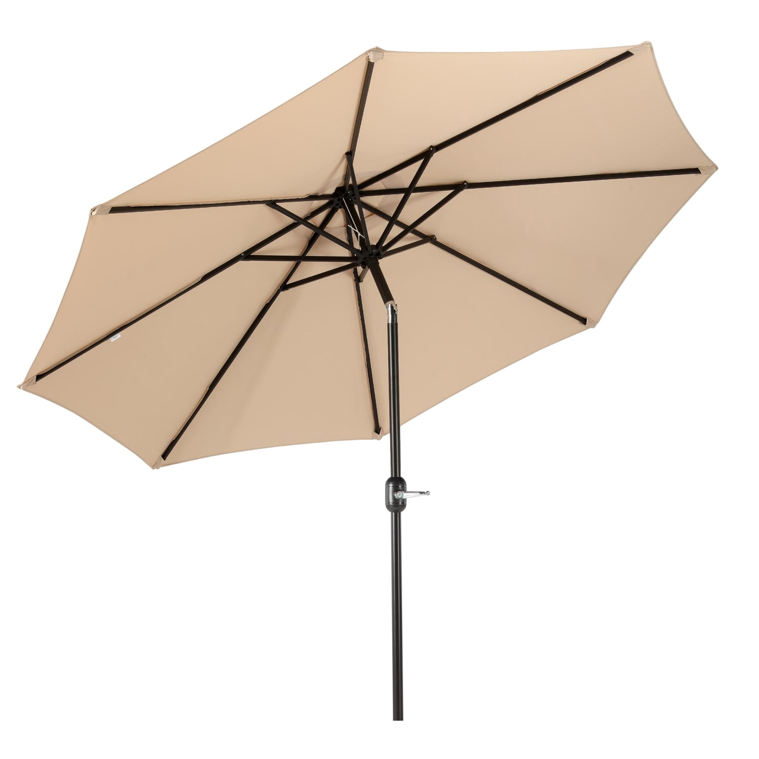 WestinTrends Paolo 9 Ft Outdoor Umbrella, Patio Shade Market Table Umbrella with Push Button Tilt and Easy Open Crank, Beige