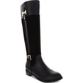 thumbnail image 1 of Karen Scott Womens Deliee 2 Faux Leather Riding Boots Black 6.5 Medium (B,M), 1 of 4