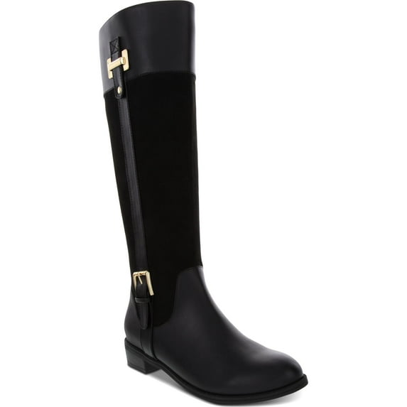 Karen Scott Womens Deliee 2 Faux Leather Riding Boots Black 6.5 Medium (B,M)