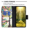 thumbnail image 4 of Dteck for Apple iPhone 15 Pro Handbag Pocket Case, Magnetic Patterned Leather Zipper Card Holder Wallet Flip Phone Case Kickstand Shockproof with Hand Strap Cover, Tree, 4 of 6