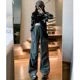 thumbnail image 4 of Pantalones cargo de mujer nuevos de primavera 2024, pantalones acampanados de estilo americano con bolsillos grandes, pantalones holgados, drapeados, de dos piezas, largos hasta el suelo, 4 of 4