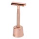 thumbnail image 1 of Double Edge Shaving Kit with Stand Blades Precise Grooming Metal Non Slip Handle Retro Manual Shaving Kit Rose Gold, 1 of 4