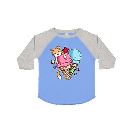 

Inktastic Ice Cream Cones with Orange Cat and Stars Gift Toddler Boy or Toddler Girl T-Shirt