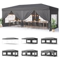 thumbnail image 5 of Asofer 10x20FT Outdoor Pop Up Canopy Tent with Removable Sidewalls, Waterproof & UV-Protection Party Tent for Backyard, Patio, Wedding,Gray, 5 of 7