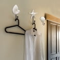 thumbnail image 4 of LACKUST Wall Coat Rack with Hooks on Sale,Resin Coat Hook Wall Hanging Mediterranean Style Star Scallop Conch Coat Hook 3-piece Set,white, 4 of 9