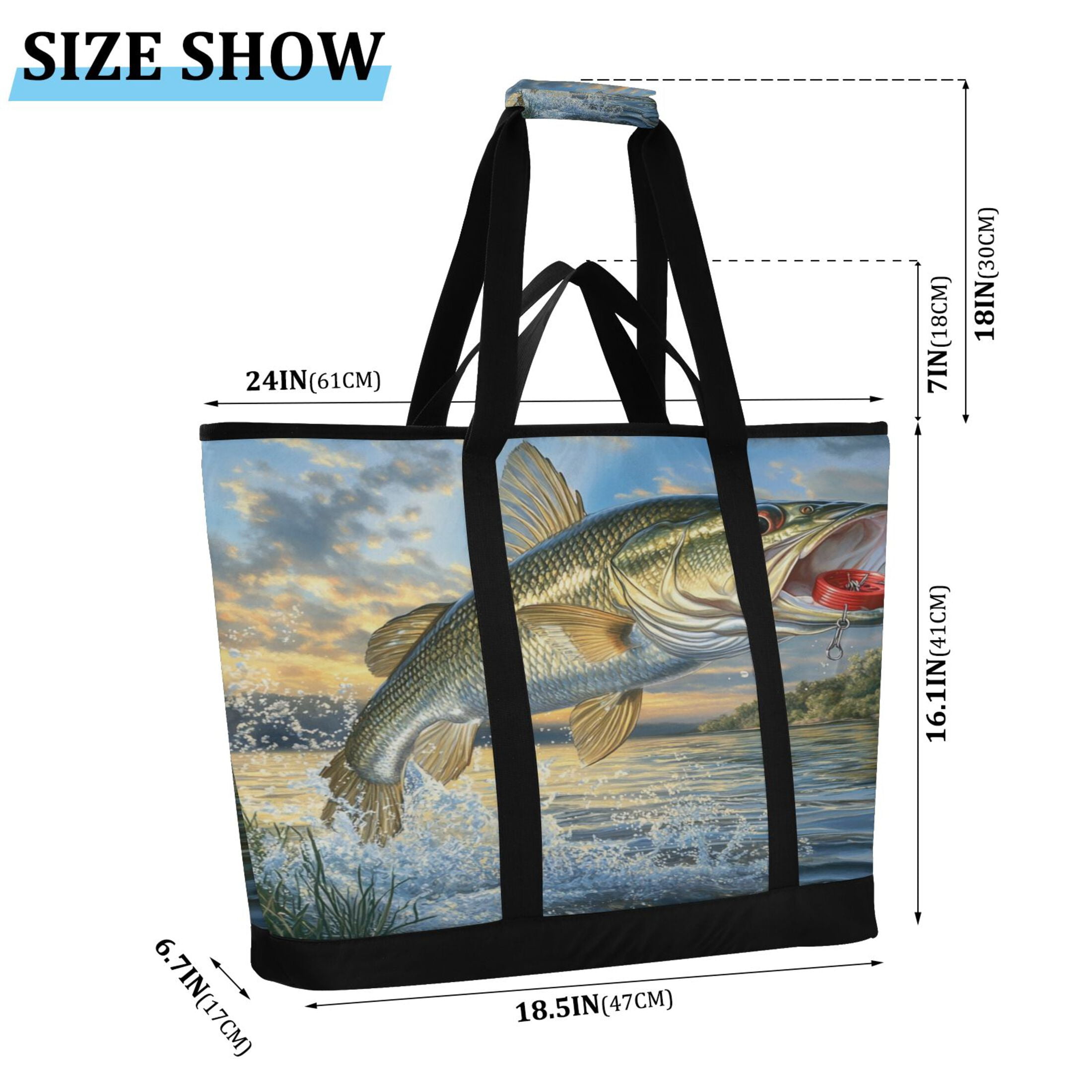 Large Hand-held Ice Pack Picnic Bag Insulation and Refrigeration Suitable for Shopping Picnics and Camping Gold Fish Pattern