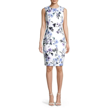 - Paneled Floral Sheath Dress