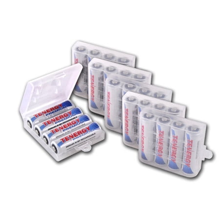 10 Aa Nimh Rechargable Batteries - Tenergy Premium AA 2500mAh High Capacity NiMH Rechargeable Batteries, 24-Pack with 6 Free Holders