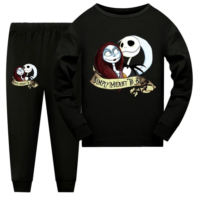 Pijamas de Nightmare Be for Christmas para niños, ropa de dormir de otoño e invierno, conjunto de pijamas para bebés, camiseta, pantalones, traje para niñas, camisetas de manga larga