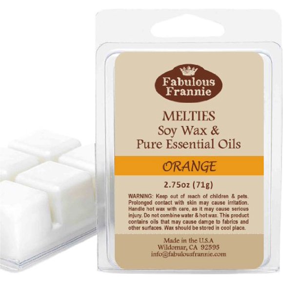 ORANGE 2.75oz of 100% Pure & Natural Soy Candle Meltie/Tart/Melts made with Pure Sweet Orange and Lemongrass Essential Oils