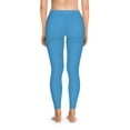 thumbnail image 2 of Columbia Blue Color Leggings Women Poly-Span Solid Color Print Blue Leggings 10, 2 of 8