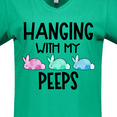 thumbnail image 4 of Inktastic Easter Hanging with My Peeps Pastel Bunnies Women's V-Neck T-Shirt, 4 of 5