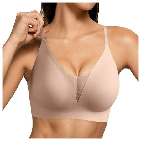 Zshosam Women Sexy Lace Front Button Shaping Cup Adjustable Shoulder Strap Large Size Underwire Bra(Beige M)
