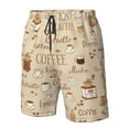 thumbnail image 5 of Disketp Men'S Swim Trunks Hawaiian Breathable Surf Beach Swimsuits Mesh Lining Beach Shorts With Pockets-Coffee Time, 5 of 9